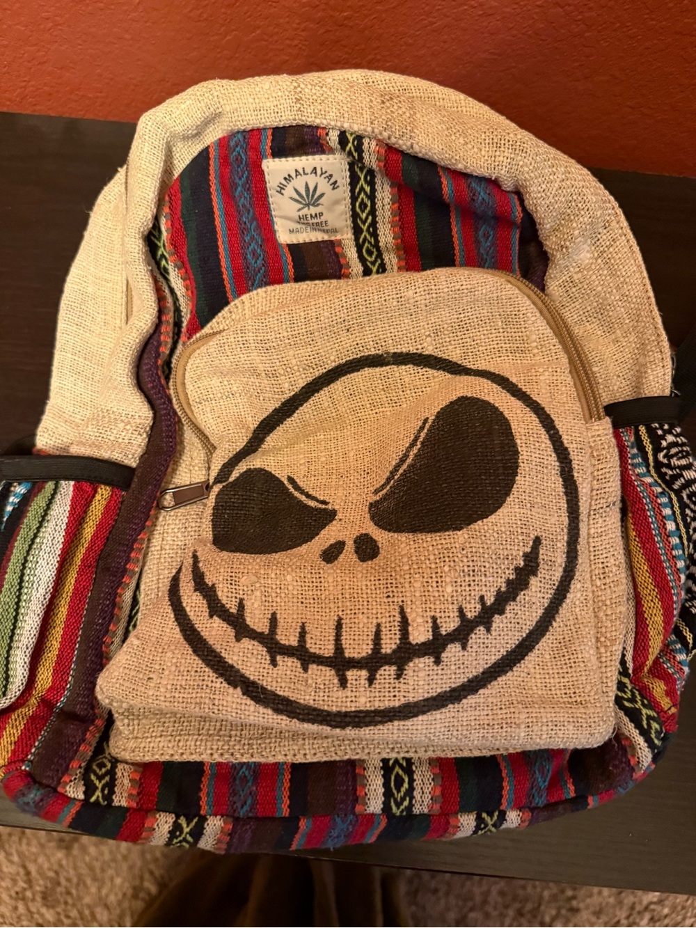 Himalayan Jute Backpack with Skull Face
